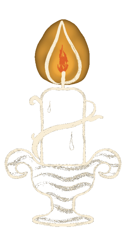 Animation of an illustrated flickering candle