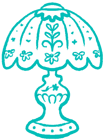 Outline illustration of vintage lamp