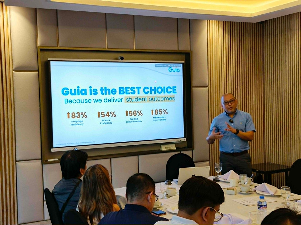 CEO Marc Joseph Cruz highlights Guia’s value—delivering instant personalized study plans and detailed performance insights, accessible anytime, anywhere.