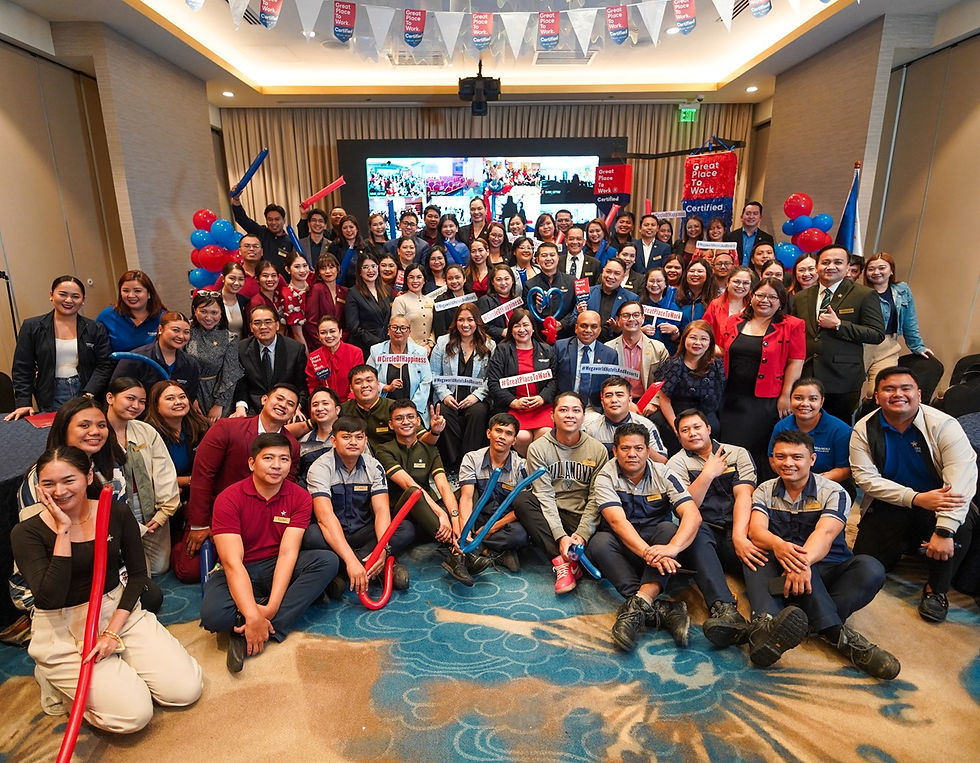 90% of employees said that Megaworld Hotels & Resorts is a Great Place To Work.