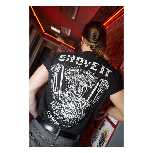 Miniatura: DOWN-N-OUT SHOVE IT T-SHIRT BLACK