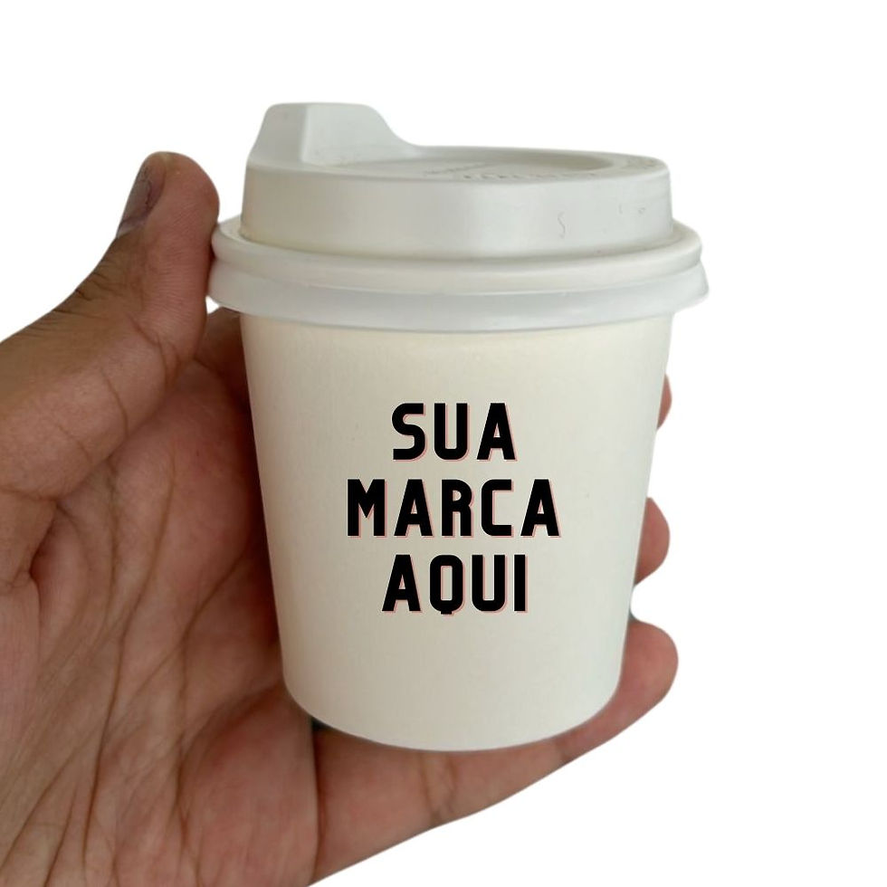 Copo de 80 ml Personalizado com Tampa Branca