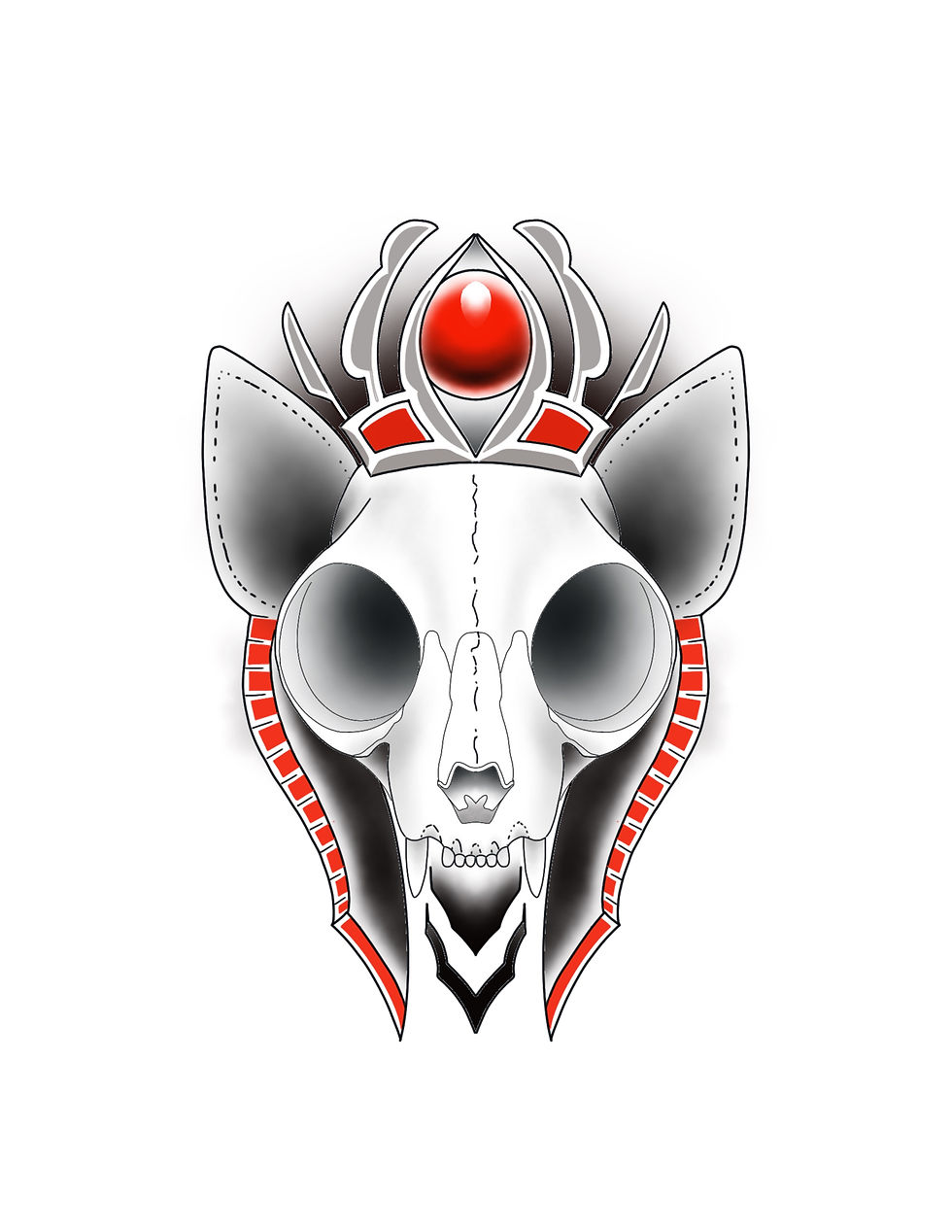 skull flash black and red