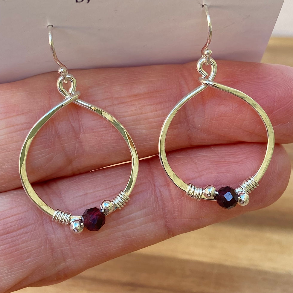 Thumbnail: Garnet & Silver Earrings