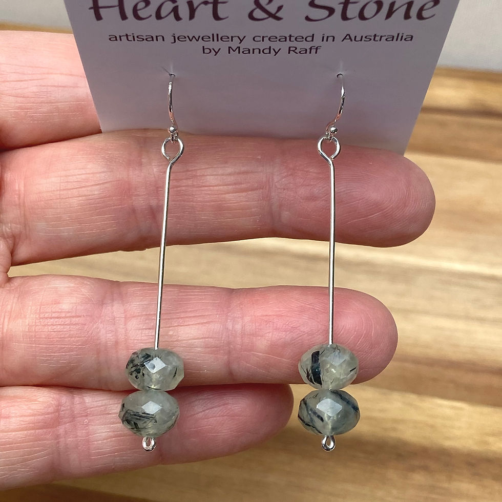 Thumbnail: Long Prehnite Earrings