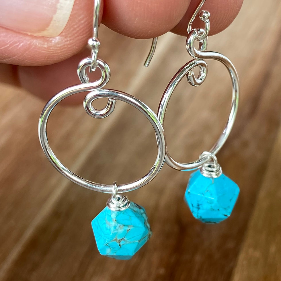 Thumbnail: Faceted Magnesite Drop Earrings