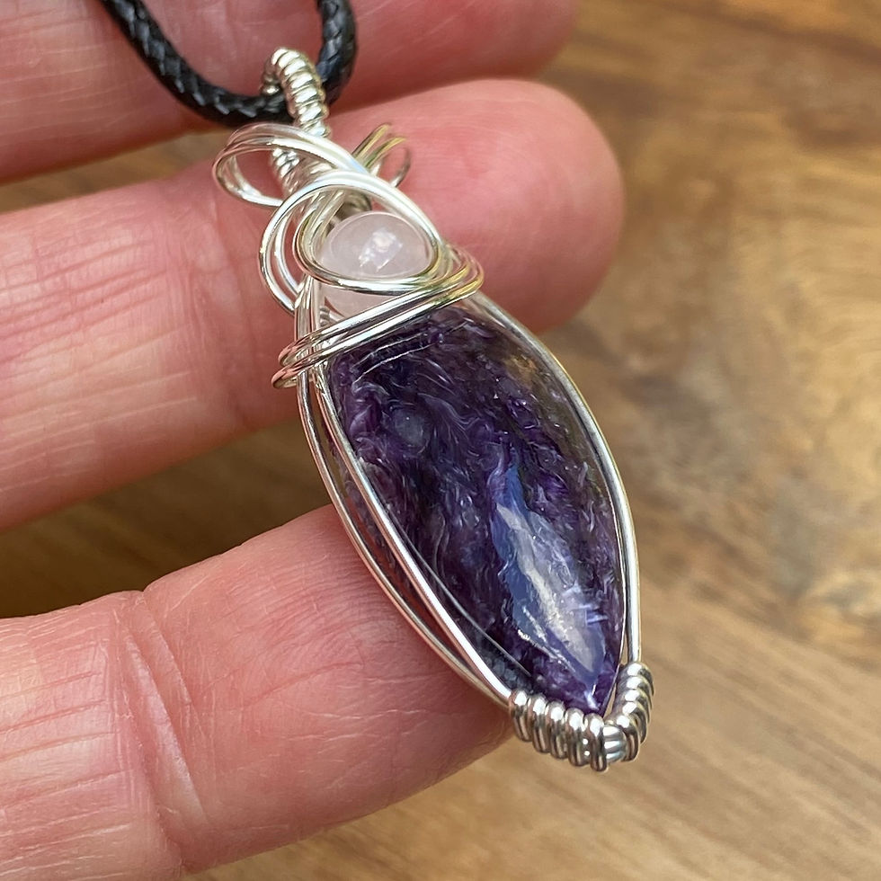 Thumbnail: Charoite & Rose Quartz Pendant