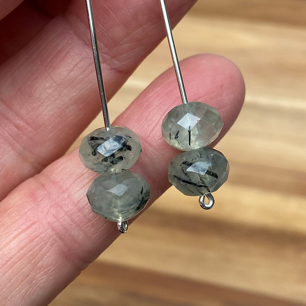 Thumbnail: Long Prehnite Earrings