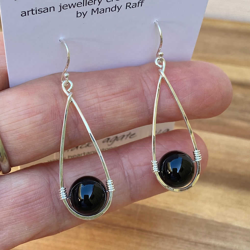 Thumbnail: Black Agate Earrings