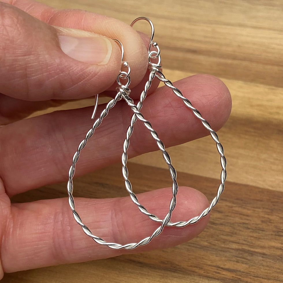 Thumbnail: Teardrop Hoop Earrings