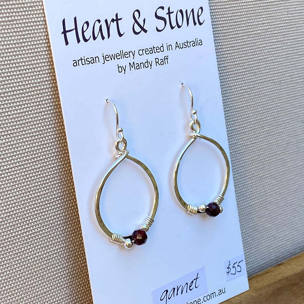 Thumbnail: Garnet & Silver Earrings