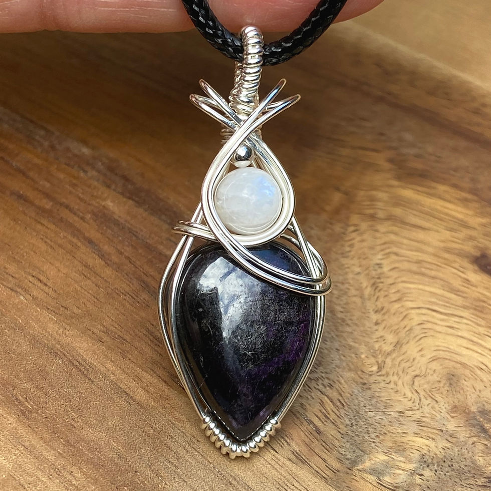 Thumbnail: Purpurite & Moonstone Pendant