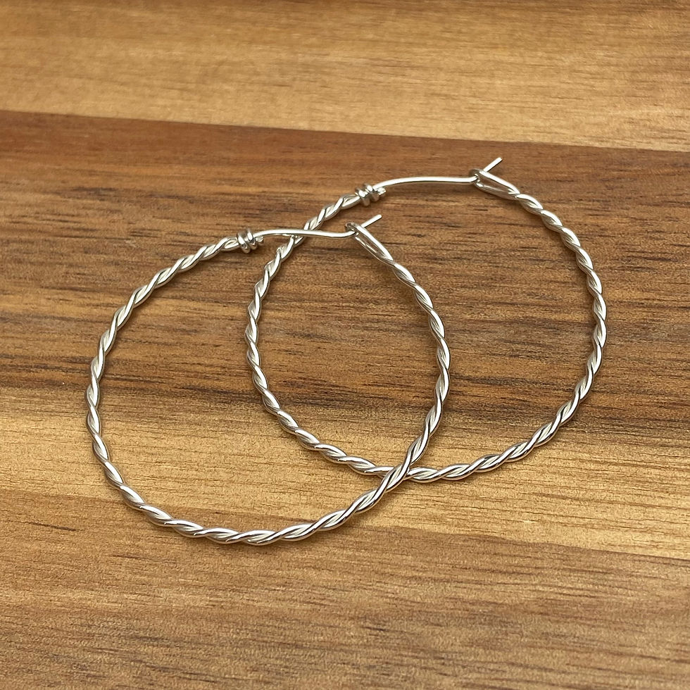 Thumbnail: Large Twist Hoop Earrings