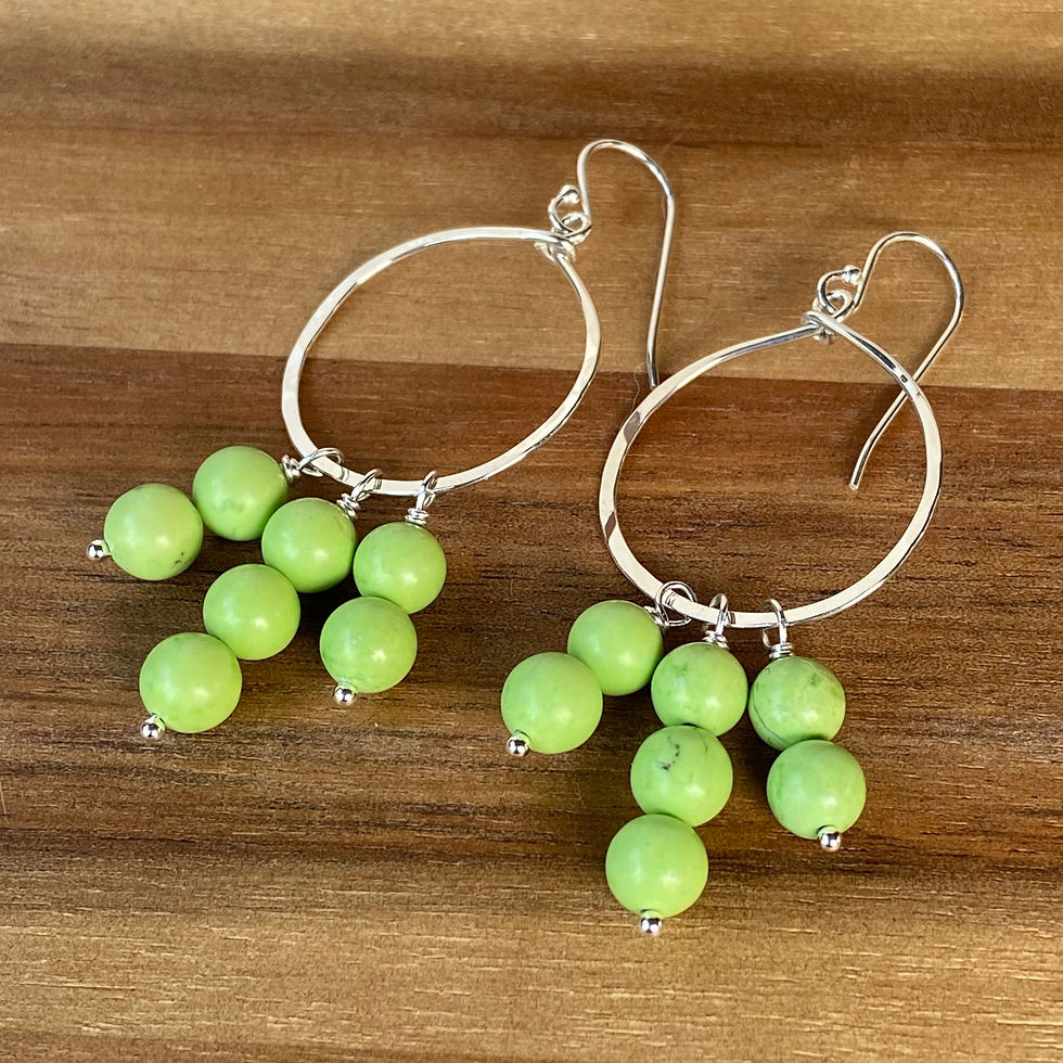 Thumbnail: Dangly Lime Green Earrings