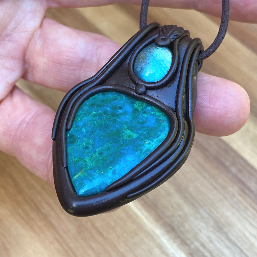 Thumbnail: Labradorite & Chrysocolla Pendant