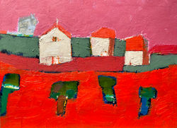 Pink Sky Sunset Field