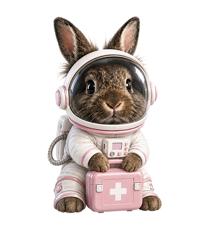 Conejito astronaut con botiquín rosa_edi