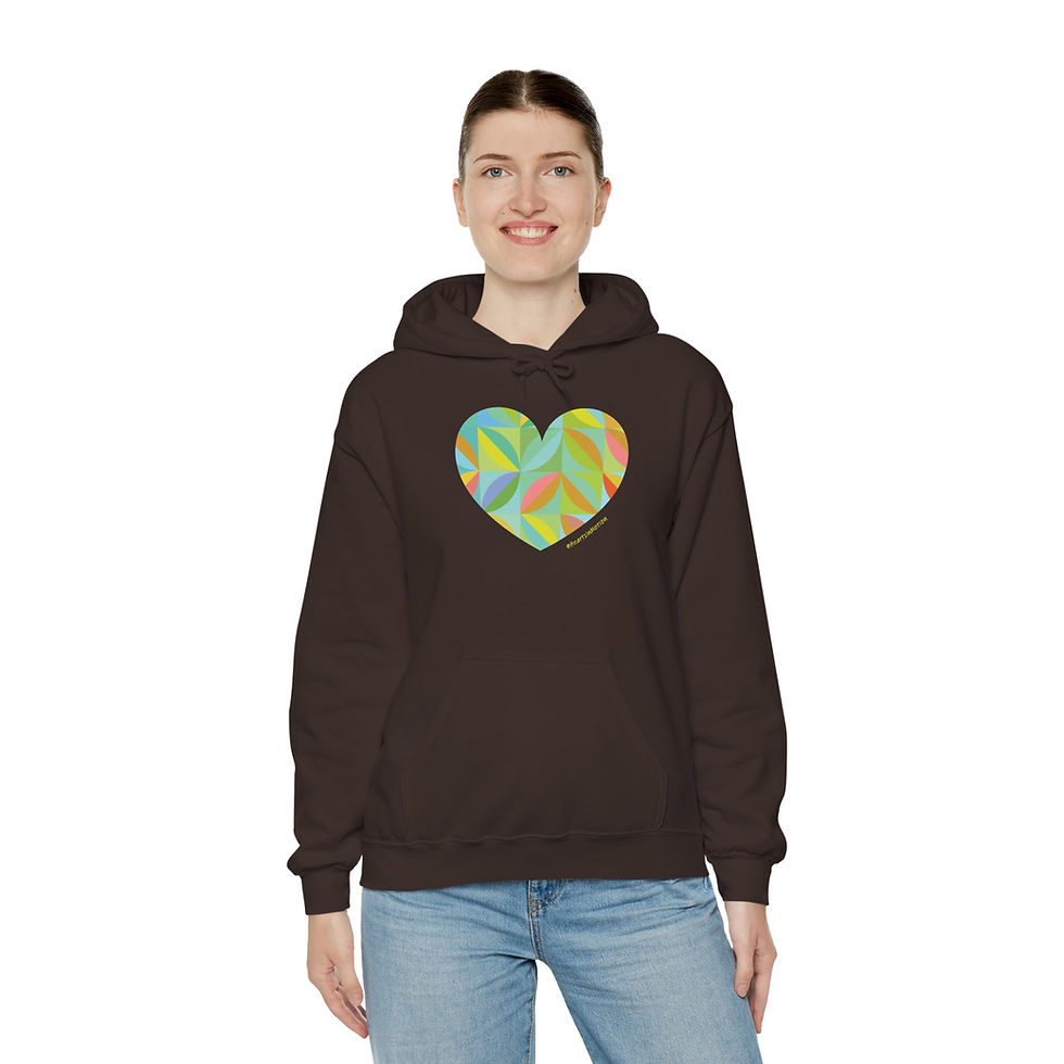 Thumbnail: Colourful Heart Leaf Design Unisex Hoodie - Cozy and Stylish - #HeartsInMotion