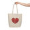 Thumbnail: Geometric Colorful Heart Canvas Shopping Tote - Perfect for Everyday Use 