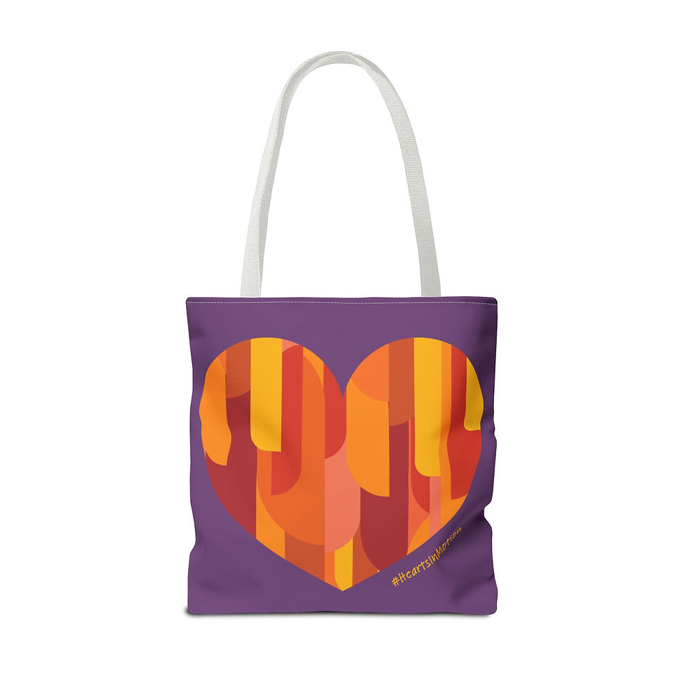Thumbnail: Colourful Heart Abstract Tote Bag | Everyday Use - #HeartsInMotion