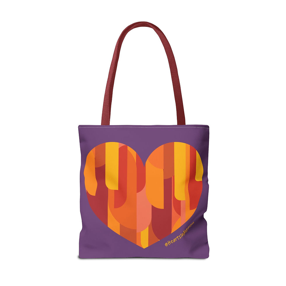 Thumbnail: Colourful Heart Abstract Tote Bag | Everyday Use - #HeartsInMotion