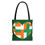 Thumbnail: Heart Design Tote Bag - Green and Orange Statement Bag for Celebrations