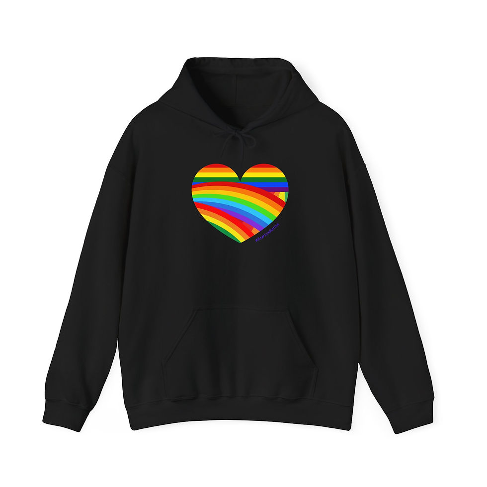 Thumbnail: Rainbow Heart Unisex Hooded Sweatshirt - Cozy Pride Apparel