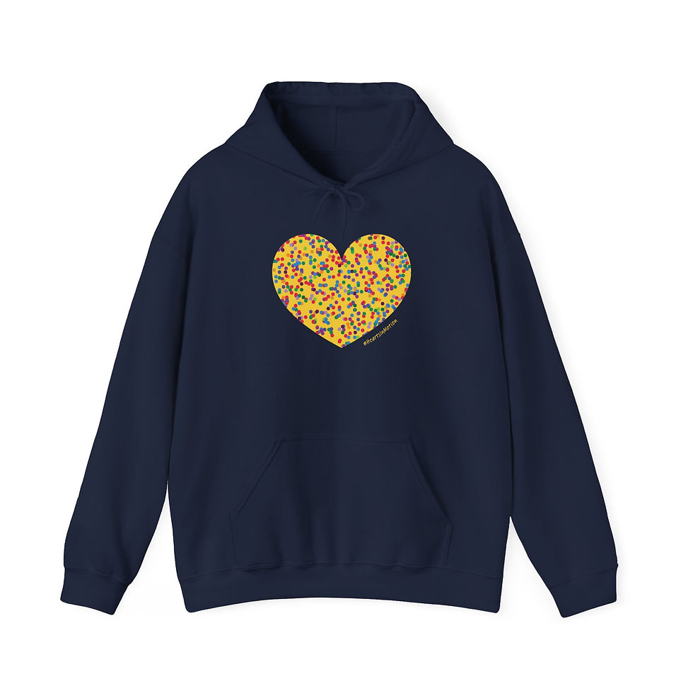 Thumbnail: Colourful Dot Heart Hoodie - Unisex Heavy Blend™ #HeartsInMotion
