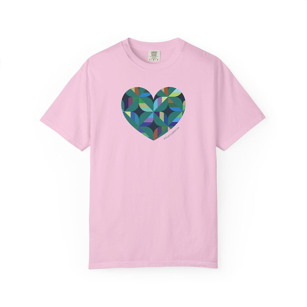 Thumbnail: Colourful Heart T-Shirt, Gift for Her, Heart Design T-Shirt, #HeartsInMotion