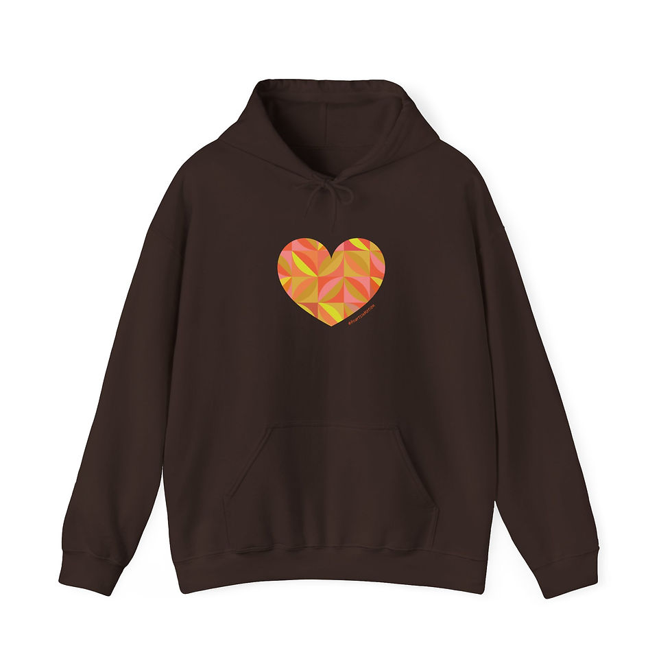 Thumbnail: Colourful Heart Graphic Unisex Hooded Sweatshirt - #HeartsInMotion
