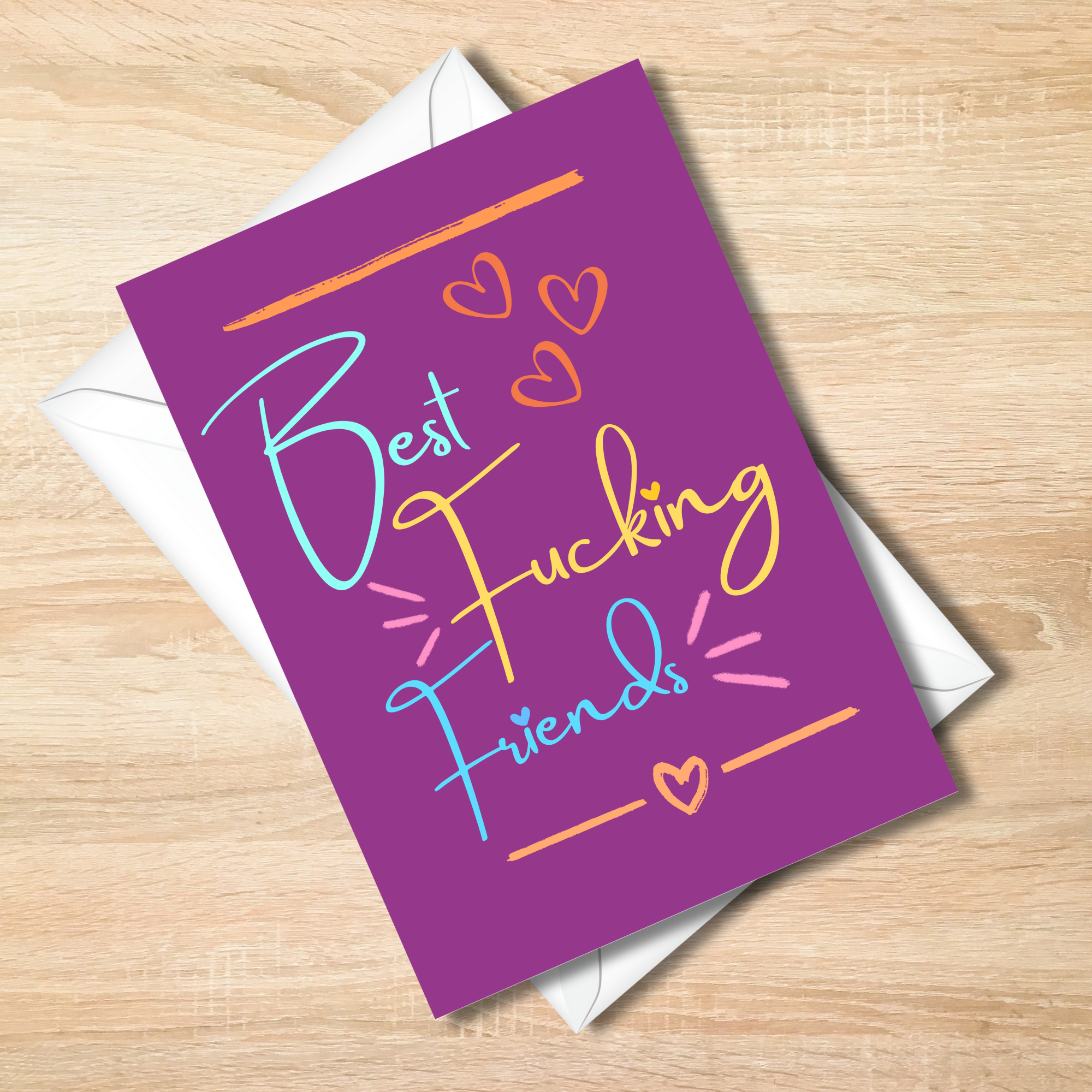 Bold “Best Fucking Friends – Forever” Funny Friendship Card – Colorful 5x7 Card