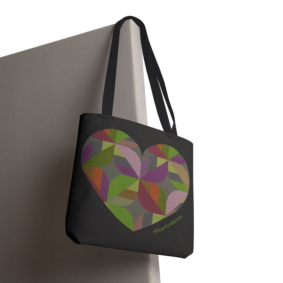 Thumbnail: Colourful Heart Design Tote Bag, Eco-Friendly, Boho Style, #HeartsInmotion