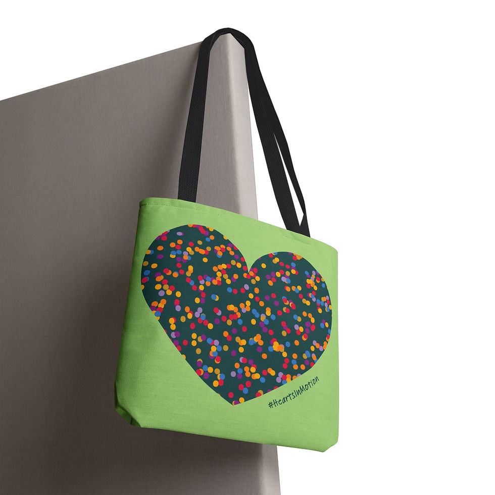 Thumbnail: Colourful Heart Dot Tote Bag - Eco-Friendly - #HeartsInMotion