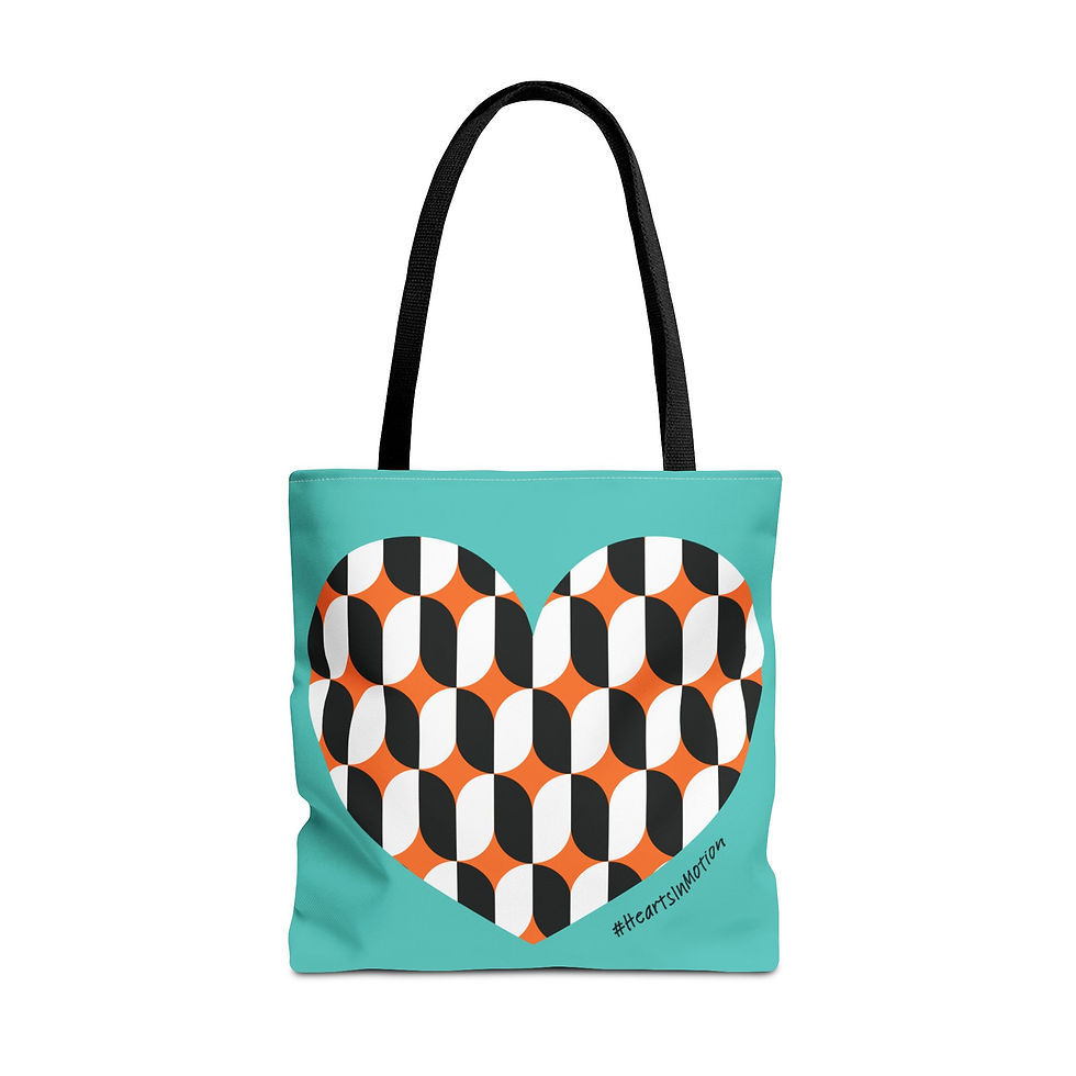 Thumbnail: Colourful Geometric Heart Tote Bag - Perfect for Everyday Use