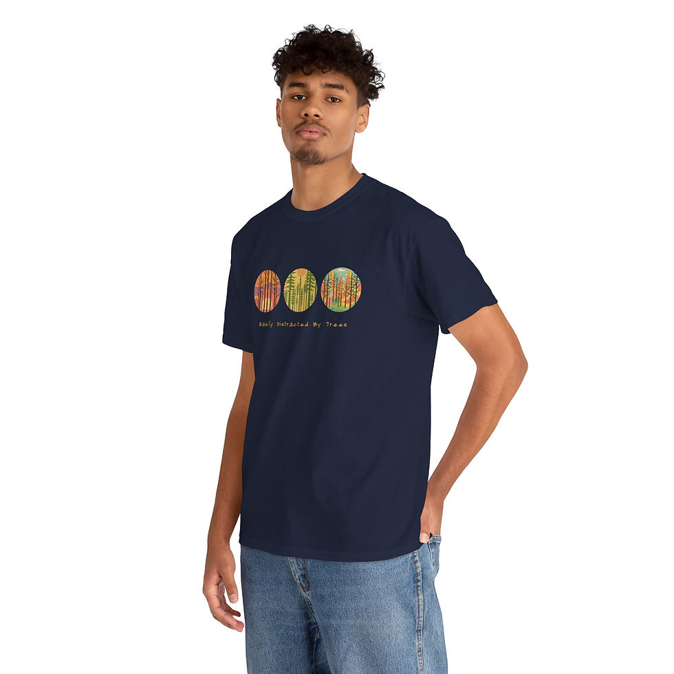 Thumbnail: Colorful Tree Unisex Heavy Cotton Tee, Outdoor Lover Shirt, Unique Gift 