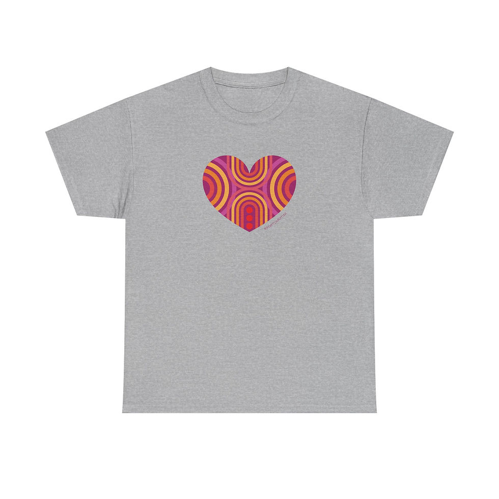 Thumbnail: Retro Heart Unisex Heavy Cotton Tee - Vintage Style - #HeartsInMotion