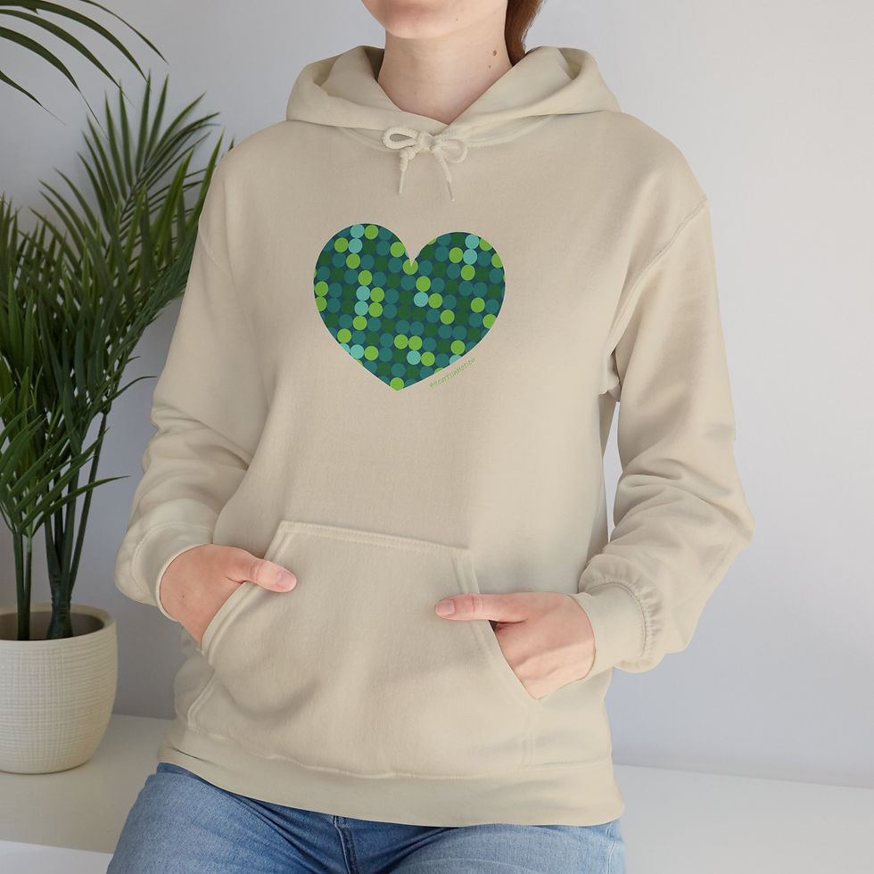 Thumbnail: Unisex Heavy Blend™ Hooded Sweatshirt Green Dot #HeartsInMotion