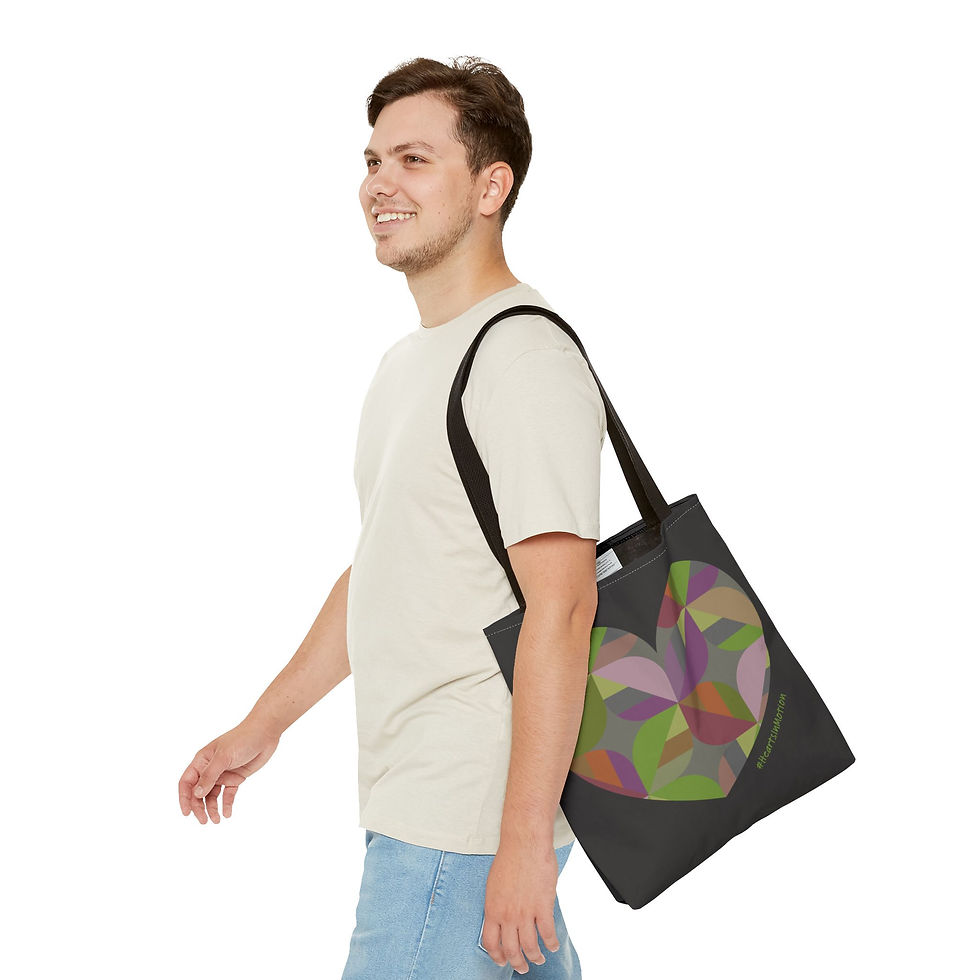 Thumbnail: Colourful Heart Design Tote Bag, Eco-Friendly, Boho Style, #HeartsInmotion