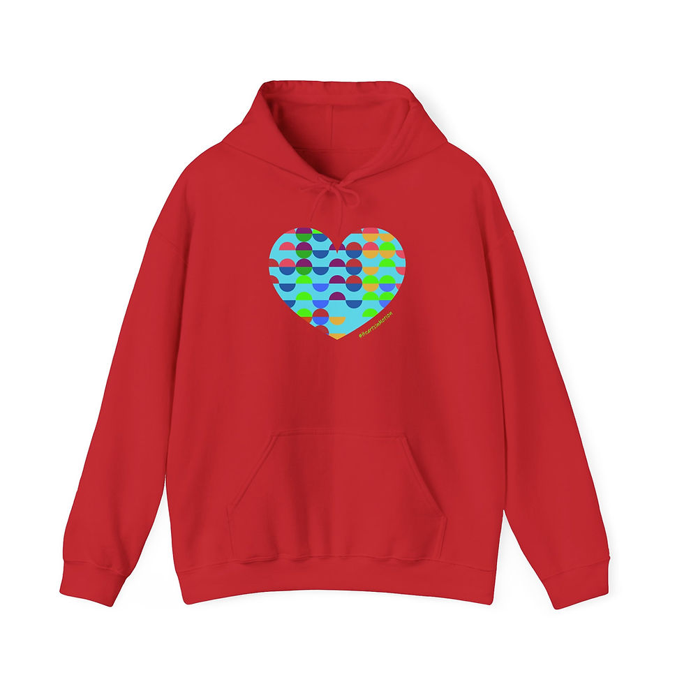 Thumbnail: Colorful Heart Design Unisex Hooded Sweatshirt