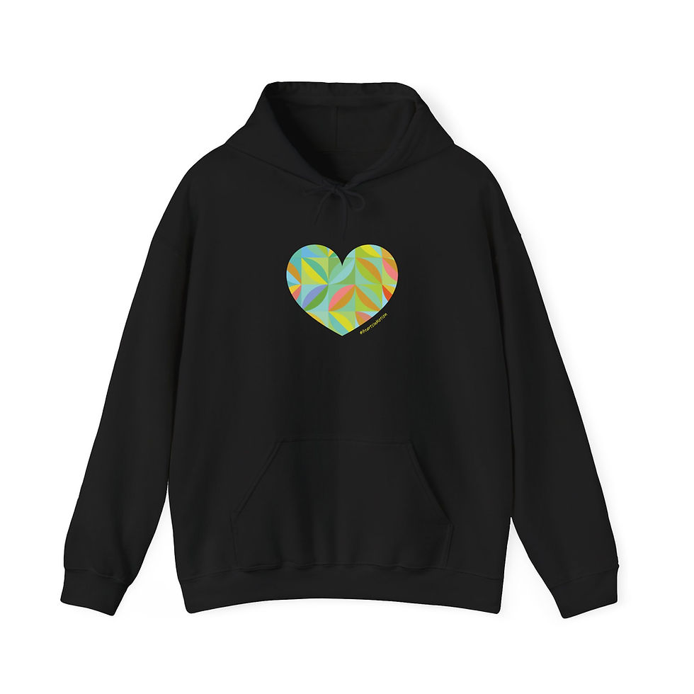 Thumbnail: Colourful Heart Leaf Design Unisex Hoodie - Cozy and Stylish - #HeartsInMotion