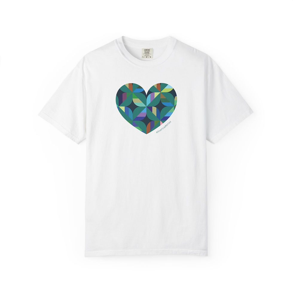 Thumbnail: Colourful Heart T-Shirt, Gift for Her, Heart Design T-Shirt, #HeartsInMotion
