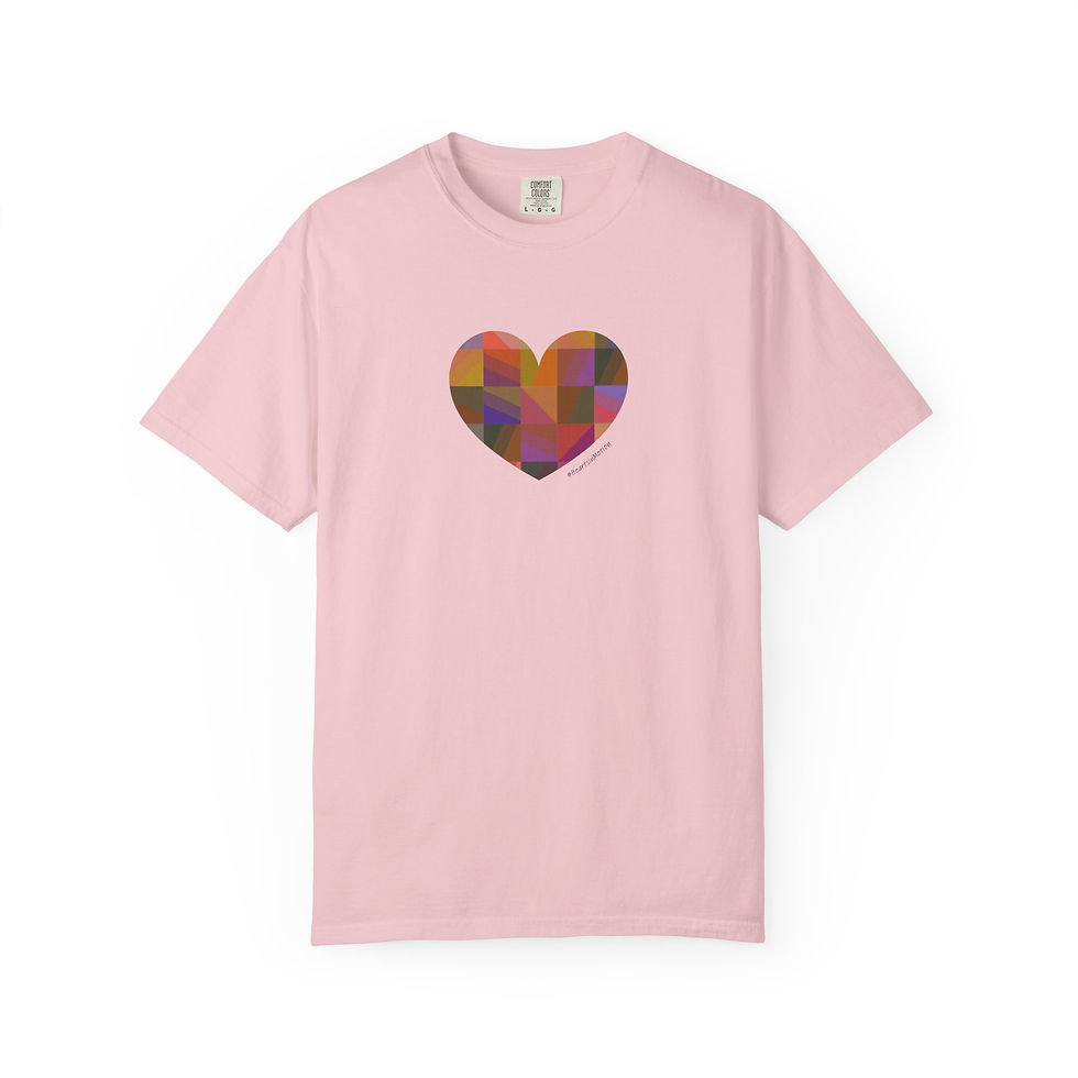 Thumbnail: Colourful Heart Unisex T-Shirt - Perfect for Love - #HeartsInMotion