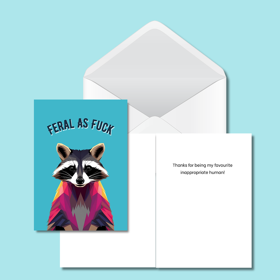Thumbnail: Feral As Fuck  Card - 5x7 Sarcastic Card