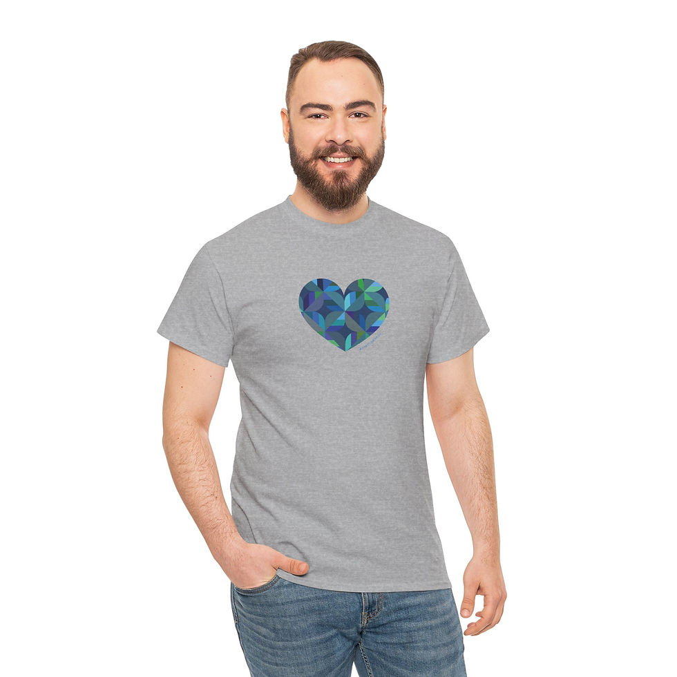 Thumbnail: Colourful Heart Unisex Cotton Tee, Casual Wear, #HeartsInMotion