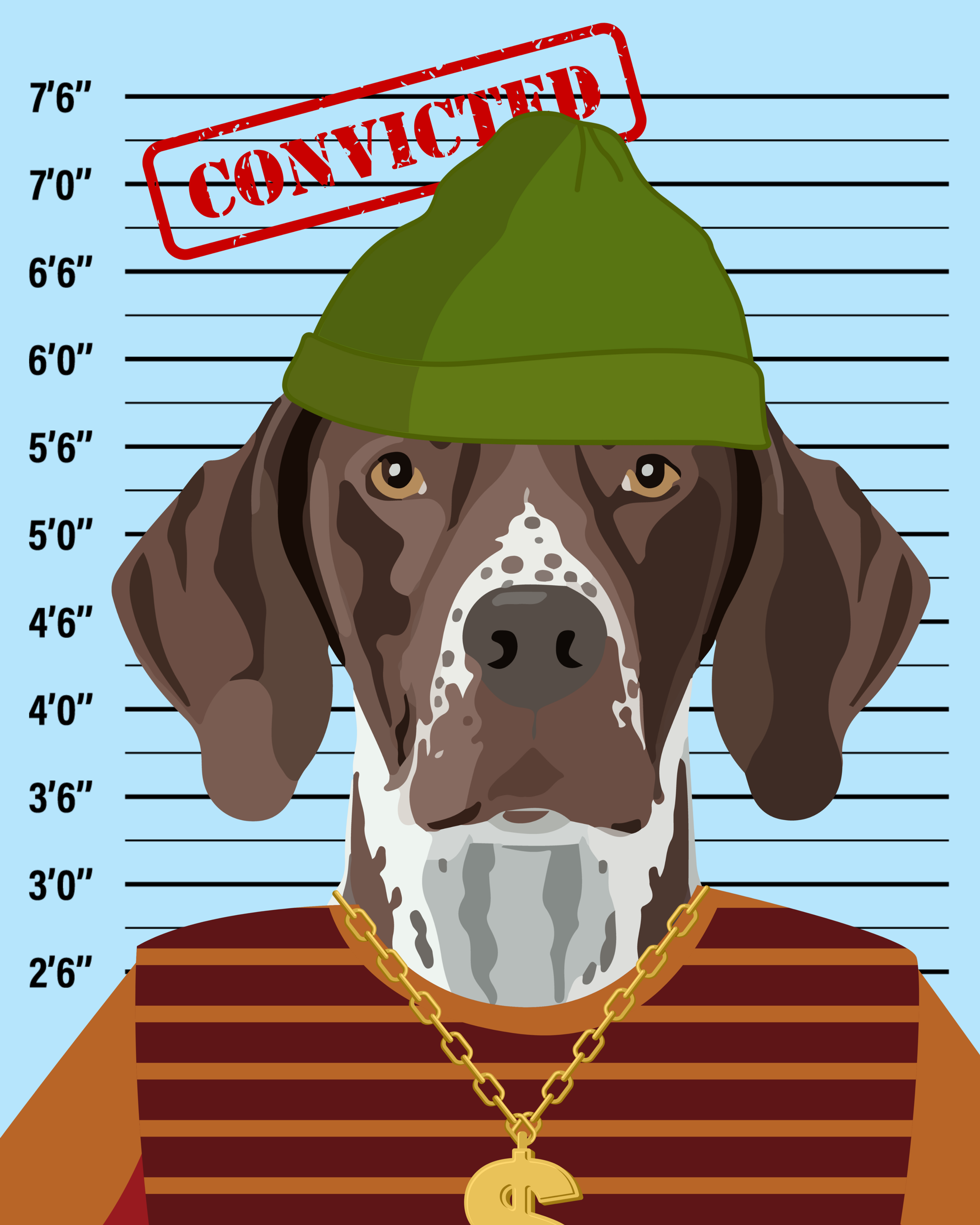 Dog Mug Shot Print – Funny Pet Wall Art | Humorous Dog Print