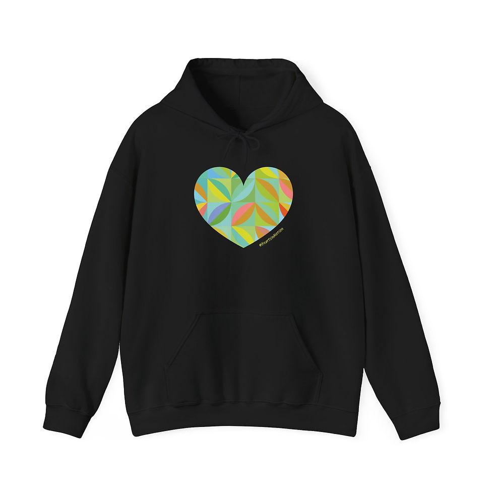 Thumbnail: Colourful Heart Leaf Design Unisex Hoodie - Cozy and Stylish - #HeartsInMotion