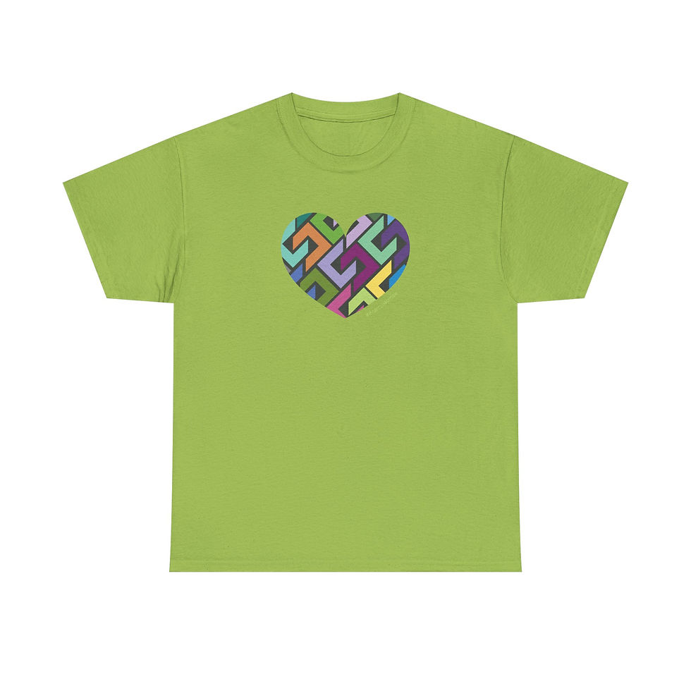 Thumbnail: Colourful Heart Unisex Heavy Cotton Tee - Stylish & Comfortable Wear