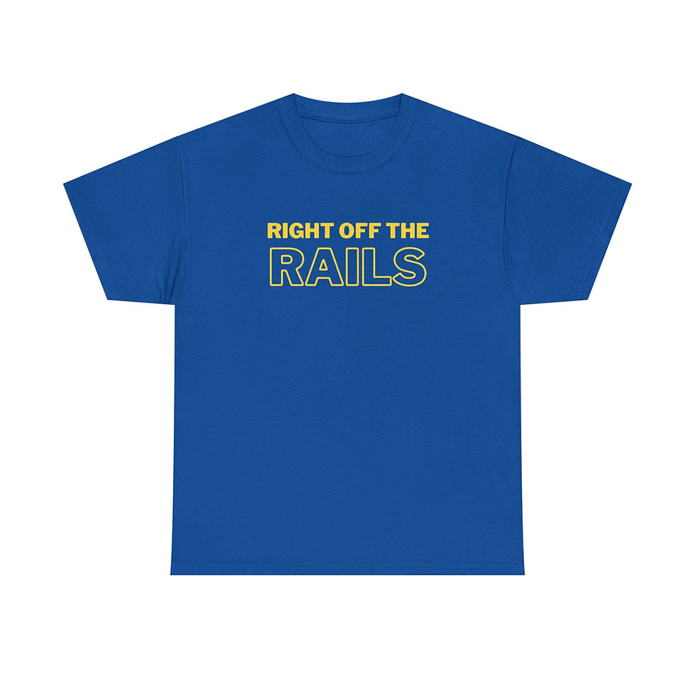 Thumbnail: Right Off The Rails Unisex Heavy Cotton Tee | Casual Graphic Shirt