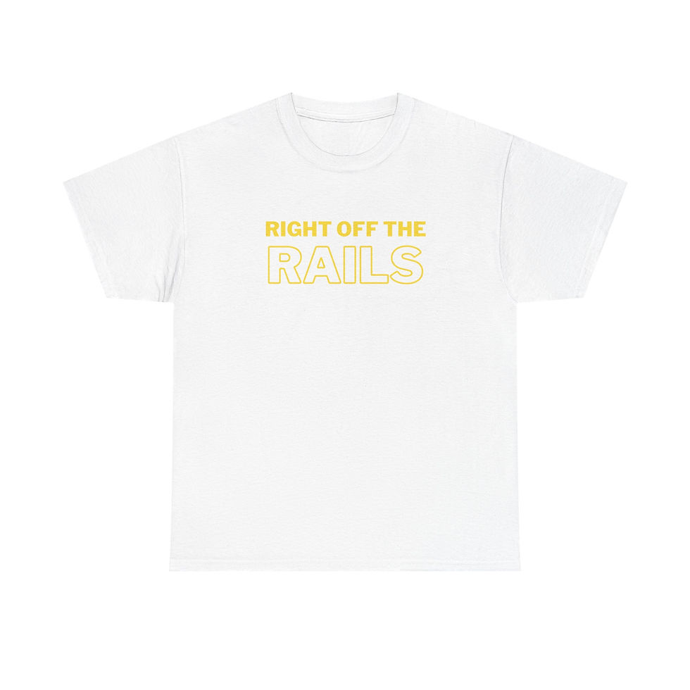 Thumbnail: Right Off The Rails Unisex Heavy Cotton Tee | Casual Graphic Shirt