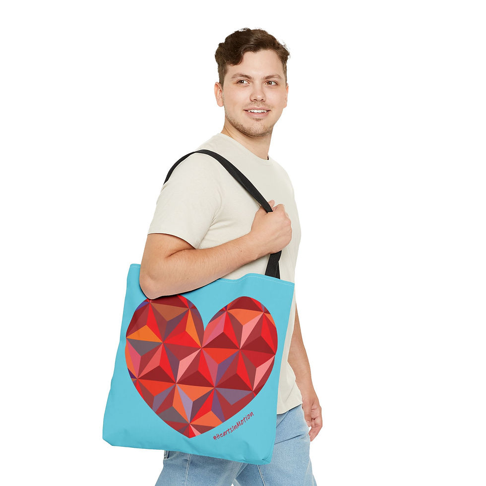 Thumbnail: Geometric Colorful Heart Tote Bag – Perfect for Love and Celebrations